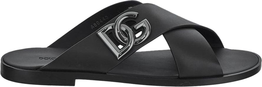 Dolce & Gabbana Leather Sandals Zwart