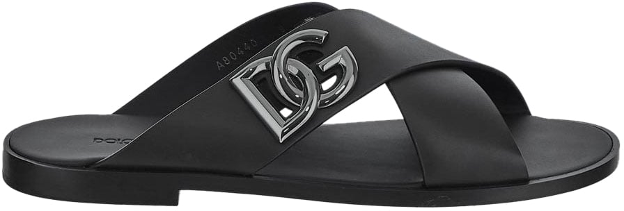 Dolce & Gabbana Leather Sandals Zwart