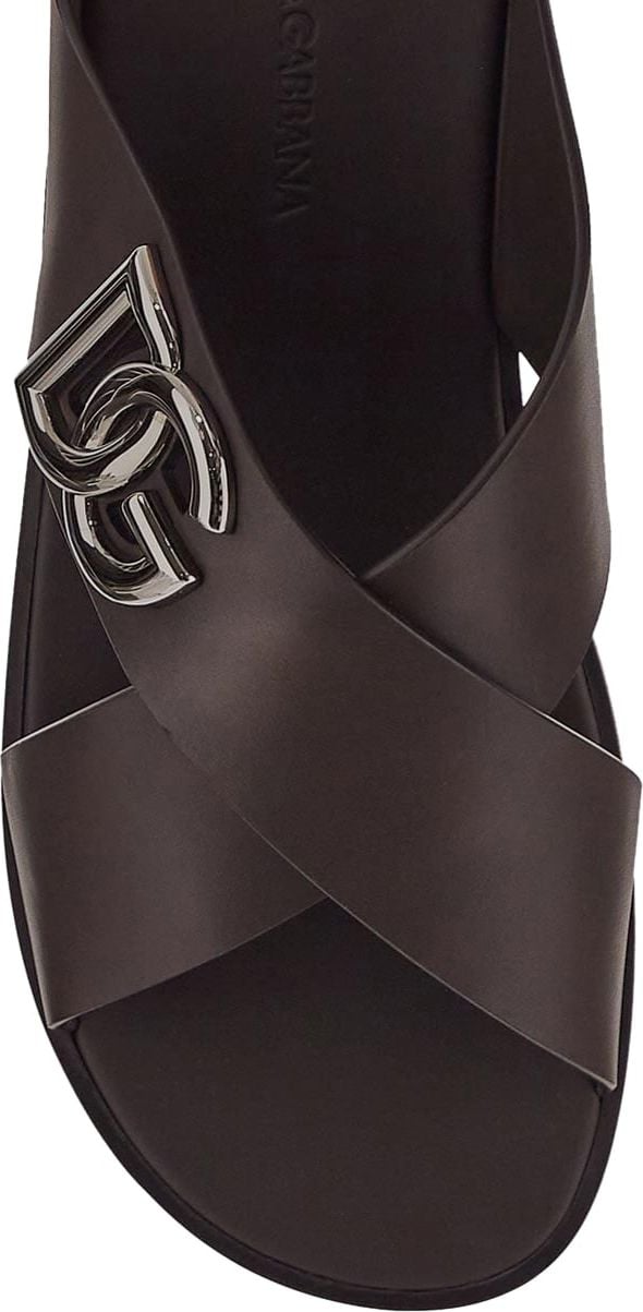 Dolce & Gabbana Leather Sandals Bruin