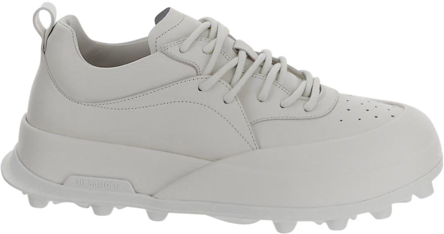 Jil Sander Jil Sander Ivory leather Orb sneakers Neutraal