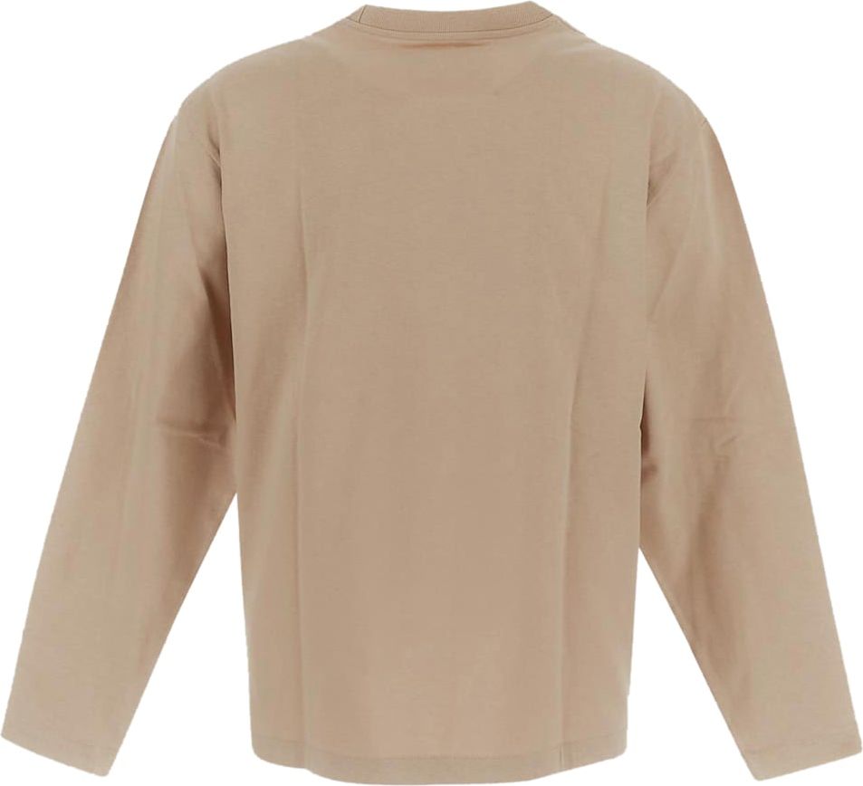 Jil Sander Long Sleeves Cotton T-shirt Beige