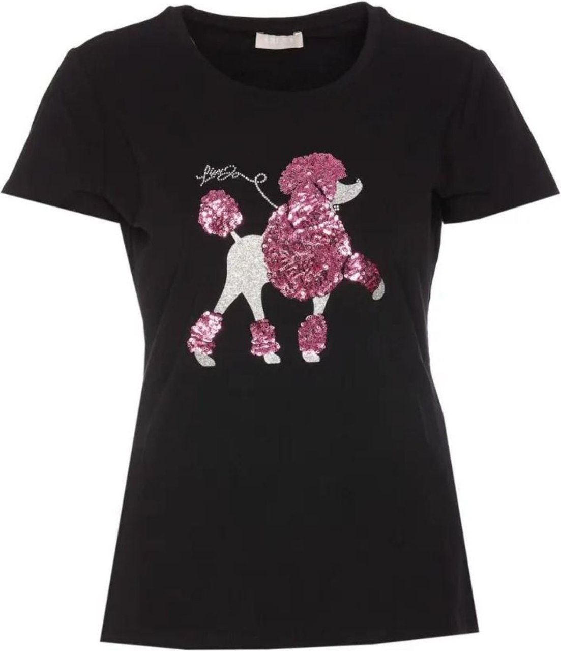 Liu Jo T-shirt Donna con paillettes frontali Zwart