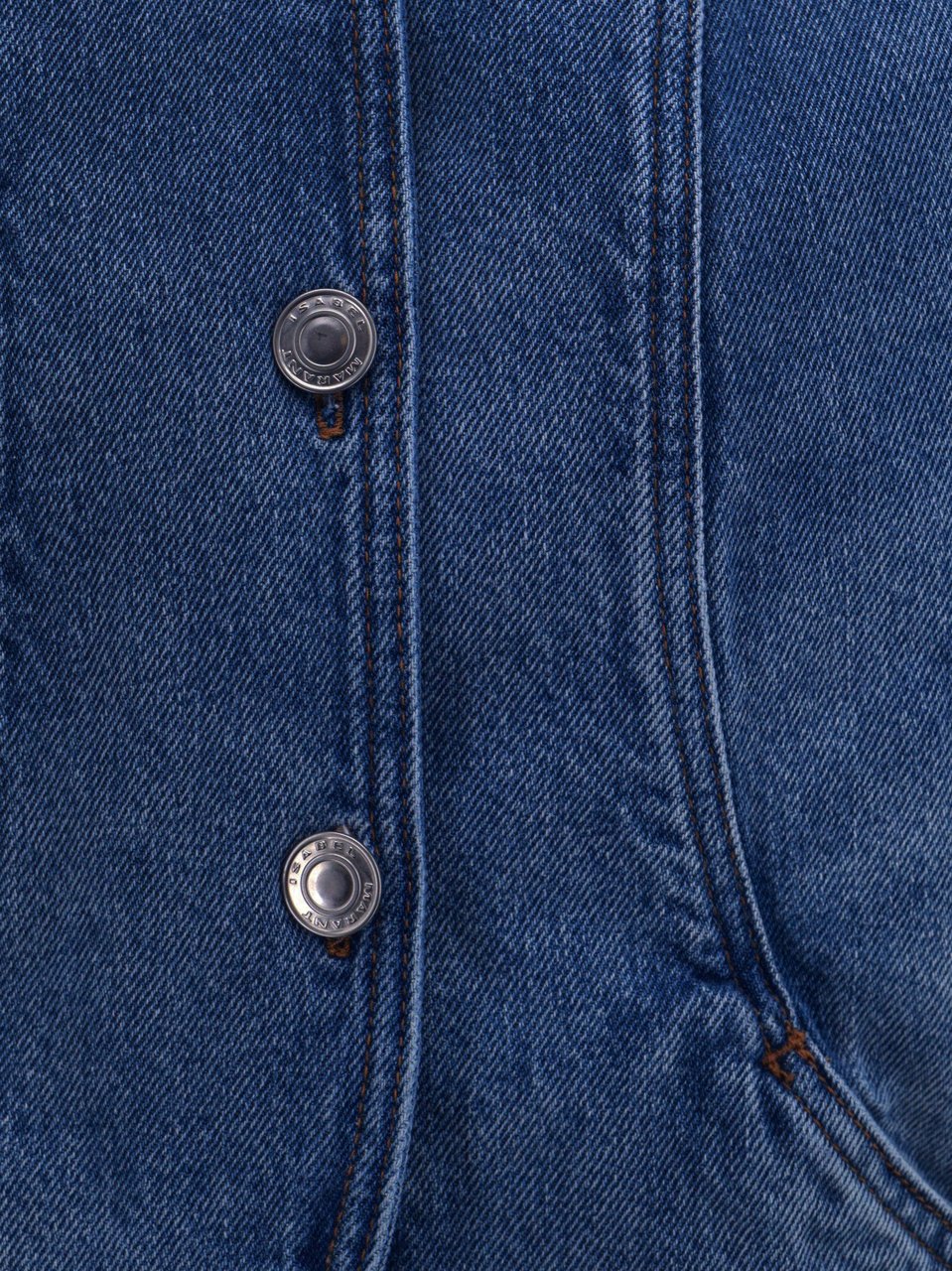 Isabel Marant Denim jacket with rounded profile Blauw