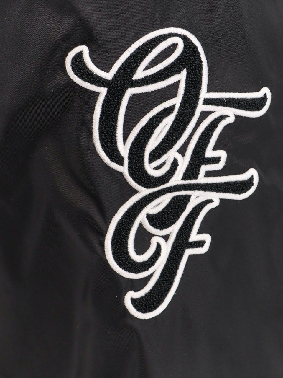 OFF-WHITE Nylon trouser with frontal logo patch Zwart