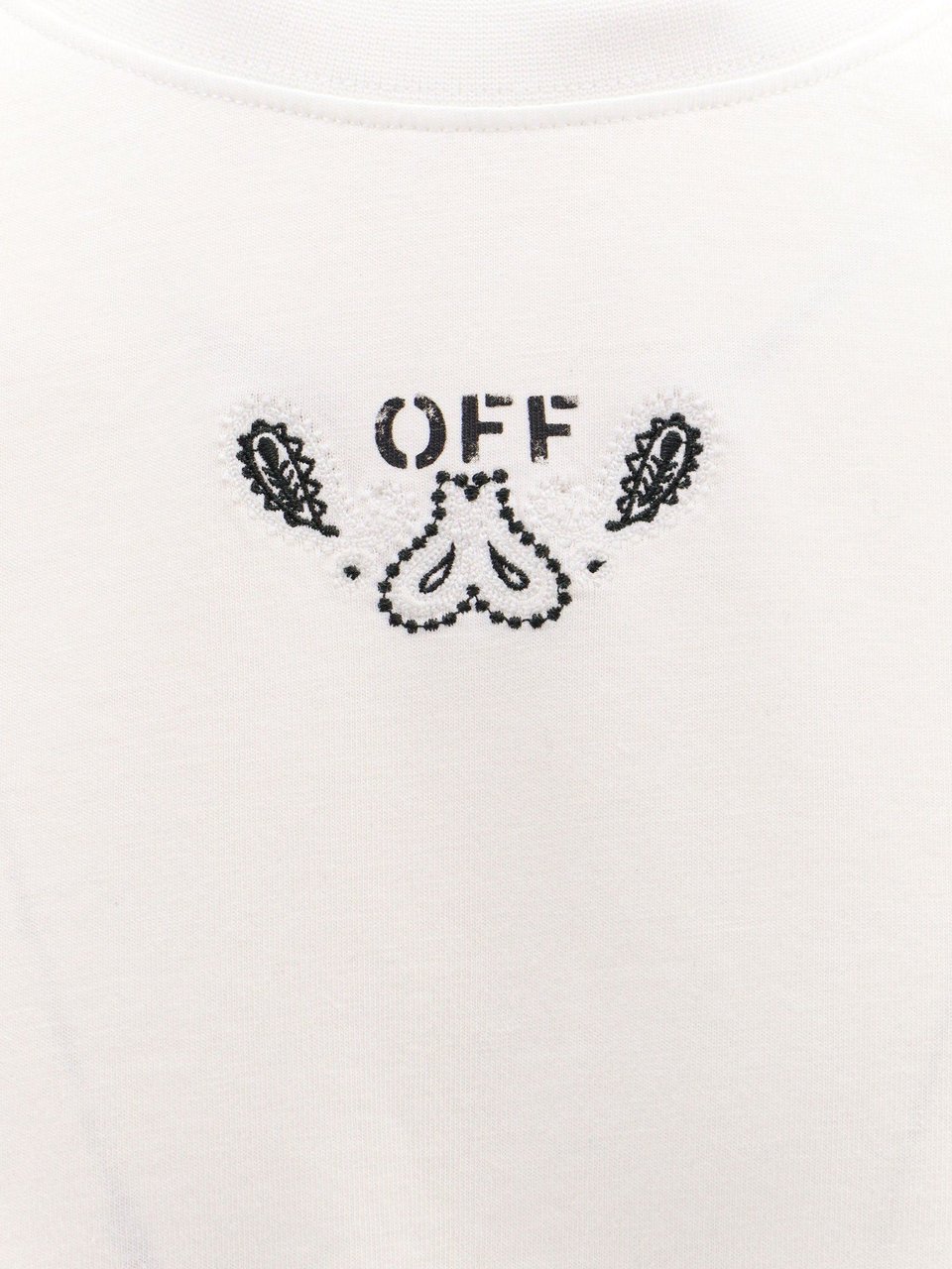 OFF-WHITE Cotton t-shrit iwith frontal logo Wit