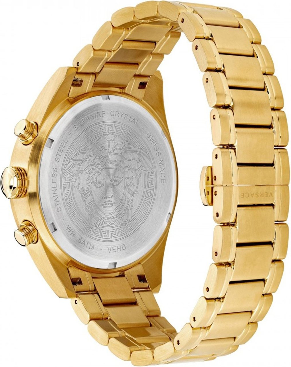 Versace VEHB00719 V-Chrono heren horloge goud 44 mm Blauw