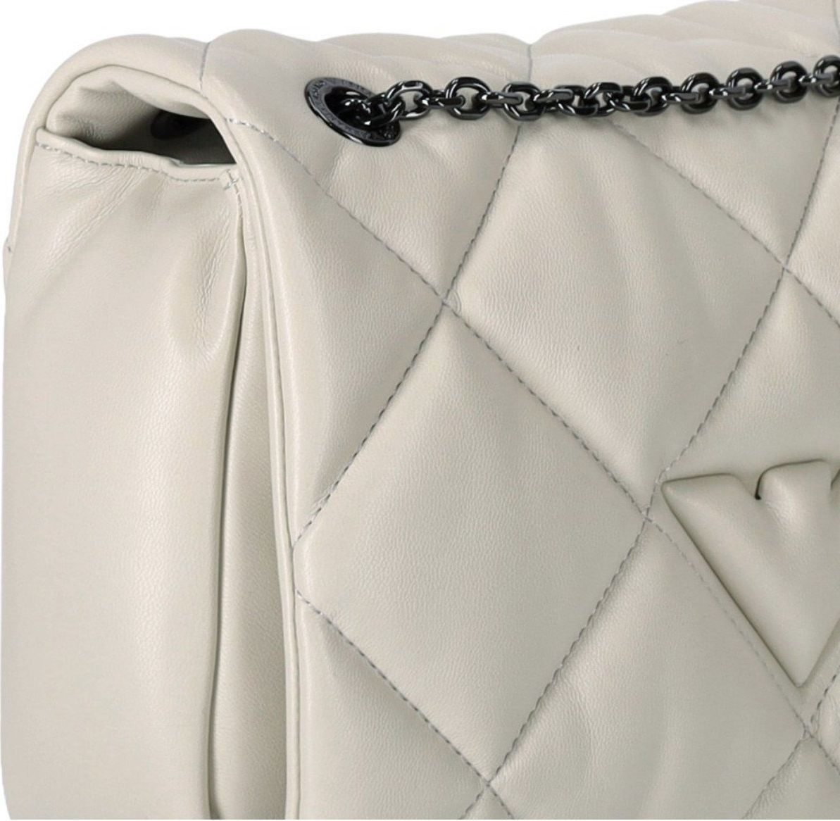 Emporio Armani Ivory Quilted Crossbody Bag Beige Beige