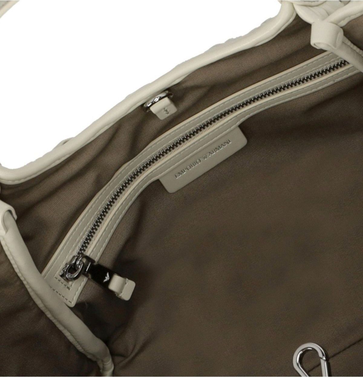 Emporio Armani Ivory Woven Handbag Beige Beige