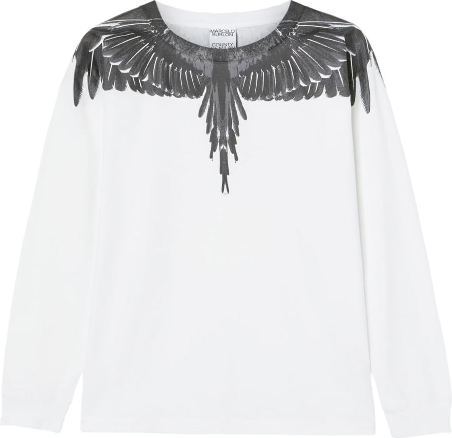 Marcelo Burlon Ghost Wings Long Sleeve T-shirt Wit