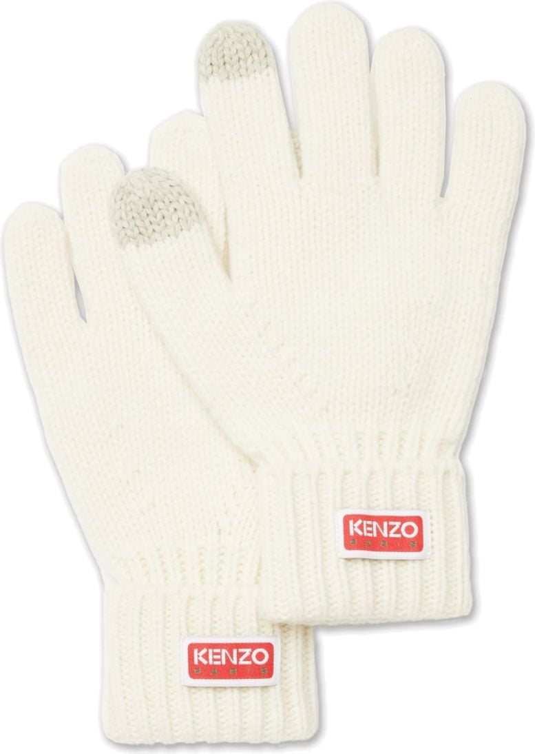 Kenzo Tag Logo Gloves Wit