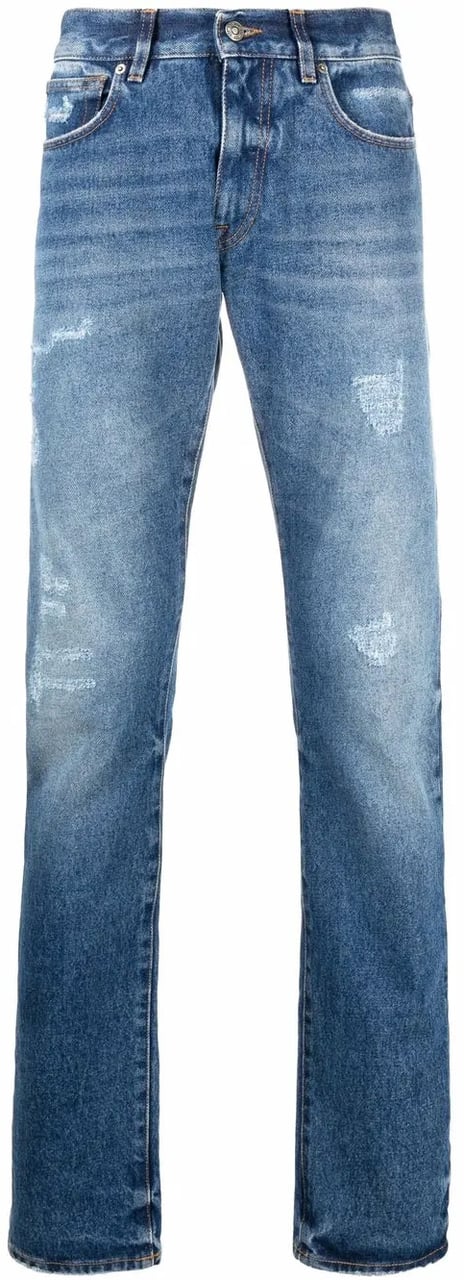 424 Straight-Leg Blue Denim Jeans With Classic Five-Pocket Styling Blauw