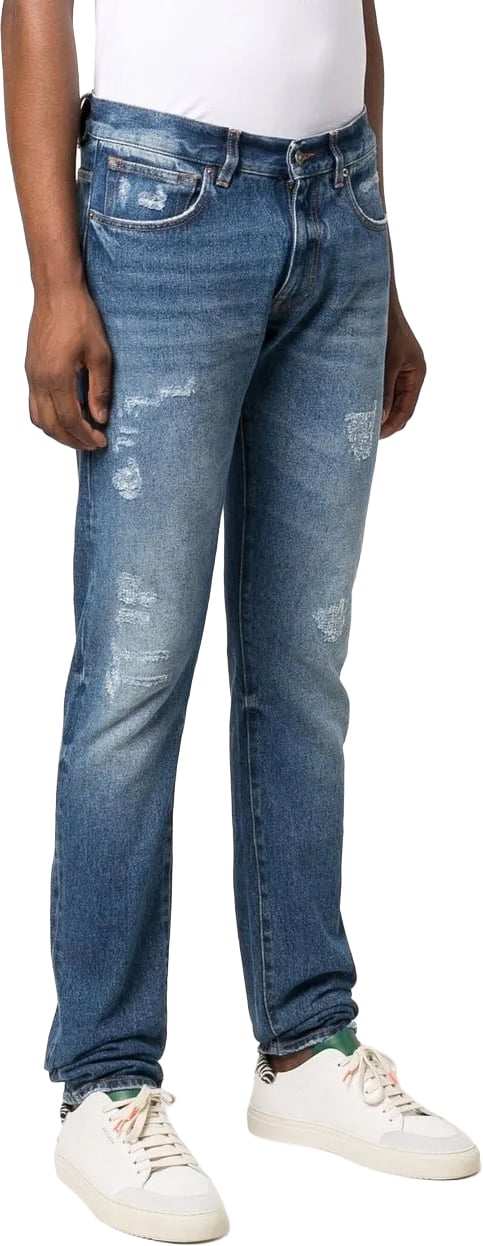 424 Straight-Leg Blue Denim Jeans With Classic Five-Pocket Styling Blauw