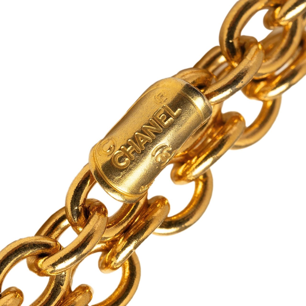 Chanel CC Flap Charm Necklace Goud