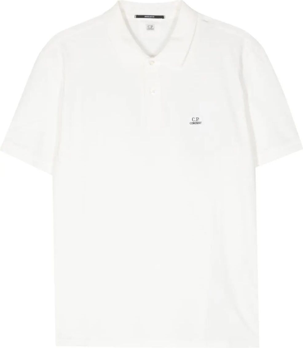 CP Company stretch piquet regular polo shirt white Wit