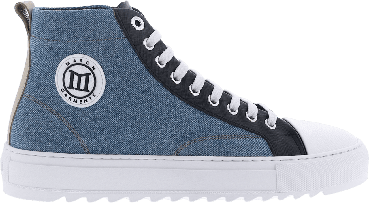 Mason Garments Heren Astro Hightop Sneaker Blauw Blauw