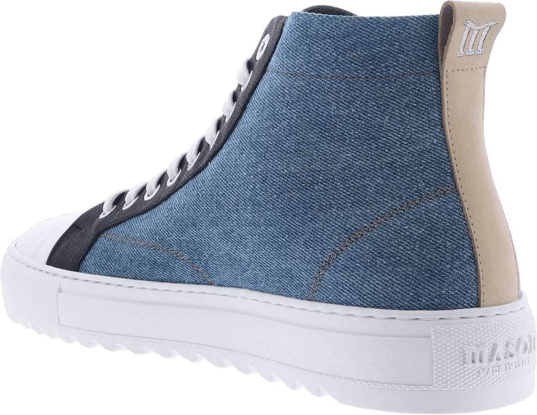 Mason Garments Heren Astro Hightop Sneaker Blauw Blauw