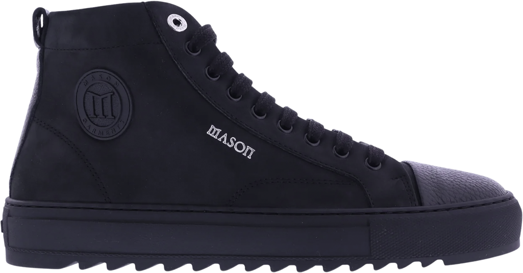 Mason Garments Heren Astro High Sneaker Zwart Zwart