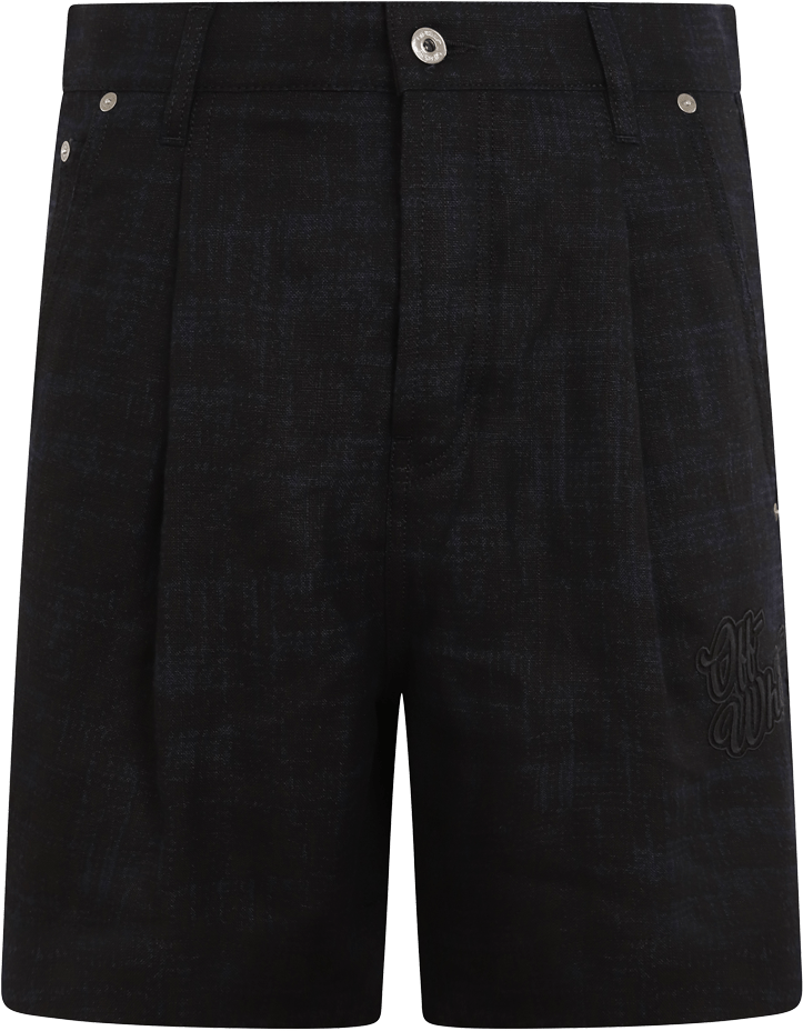 OFF-WHITE Shots in Lino con Logo Zwart