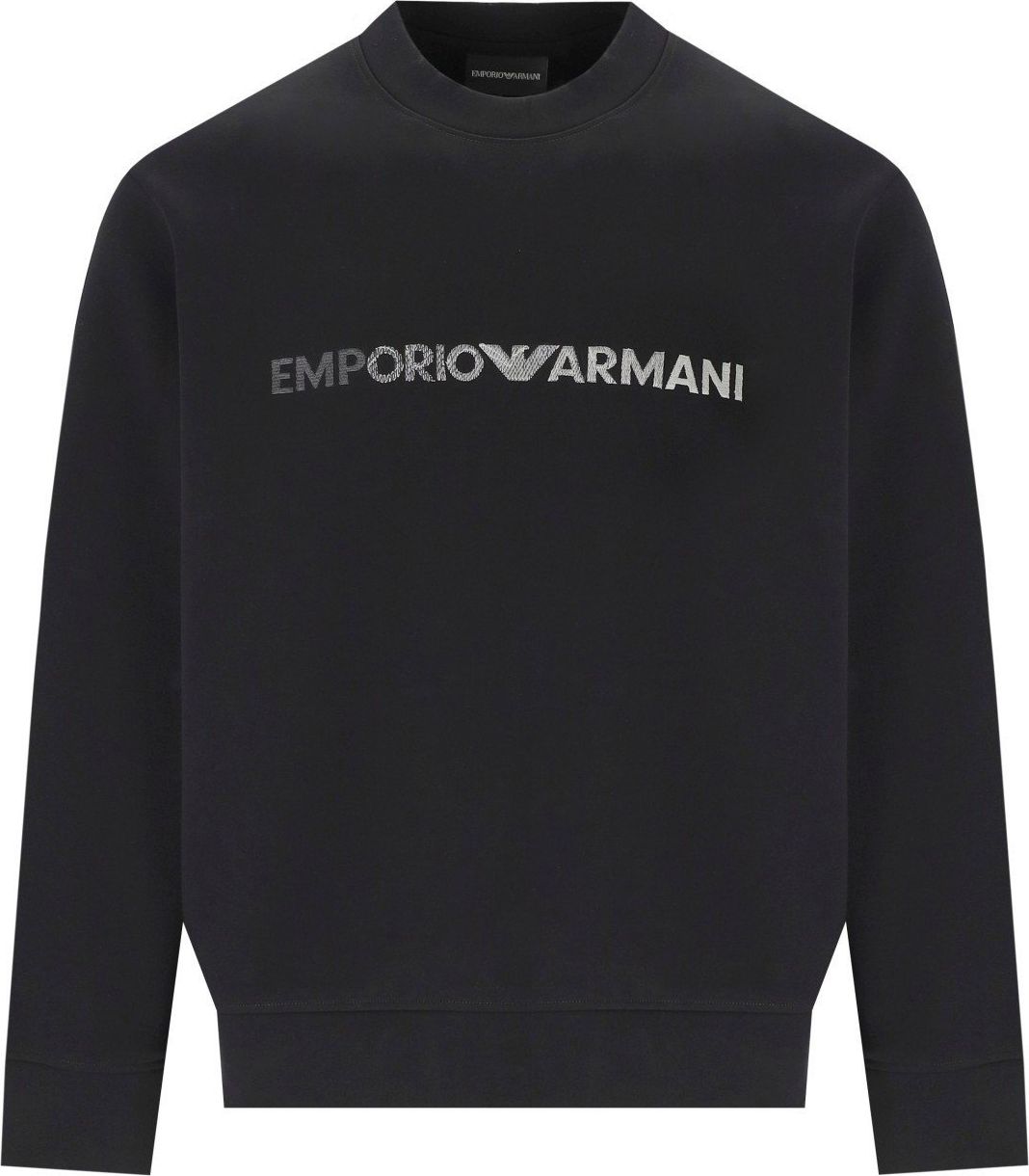 Emporio Armani Drawing Black Sweatshirt Black Zwart