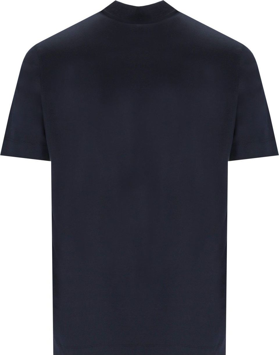 Emporio Armani Navy Blue T-shirt With Logo Blue Blauw
