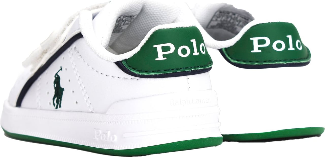 Ralph Lauren Heritage court sneaker white green Wit