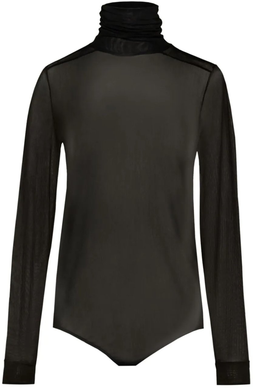 Maison Margiela Longsleeve Mesh Body Top Black Zwart