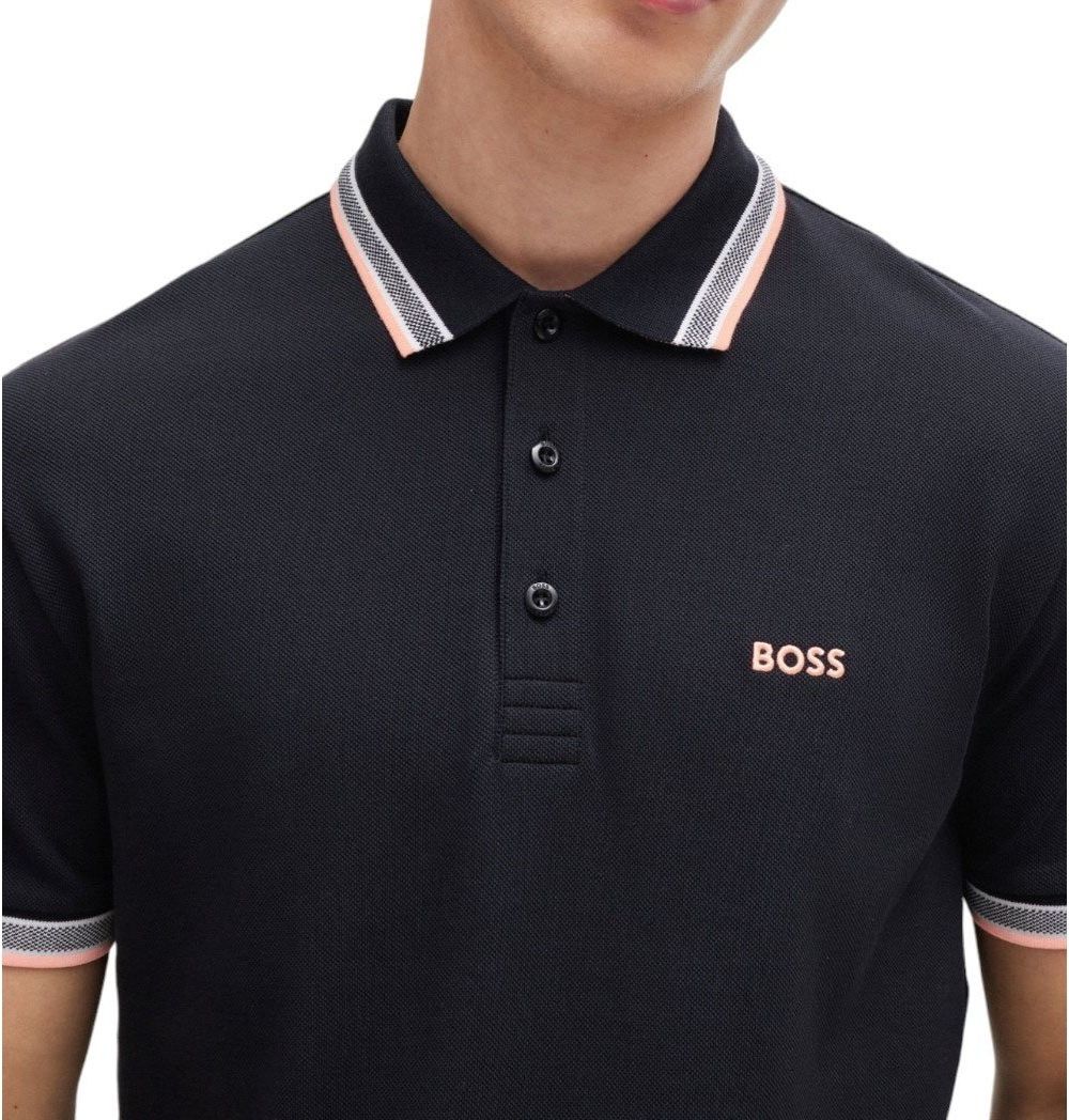 Hugo Boss Boss Heren Polo Zwart 50469055/003 PADDY Zwart
