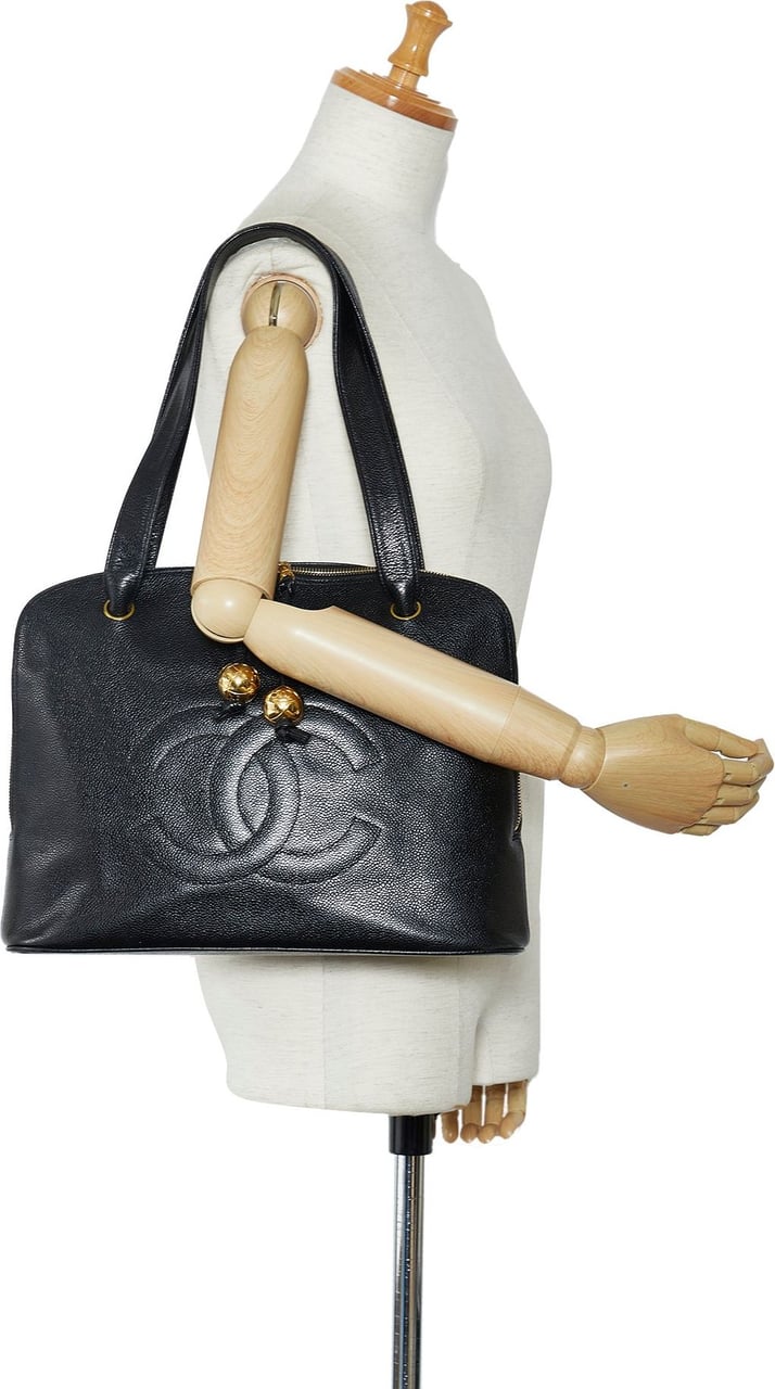Chanel CC Caviar Shoulder Bag Zwart