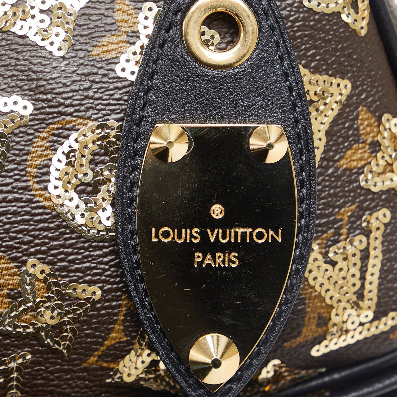 Louis Vuitton Monogram Eclipse Sequins Pochette Accesoires Bruin