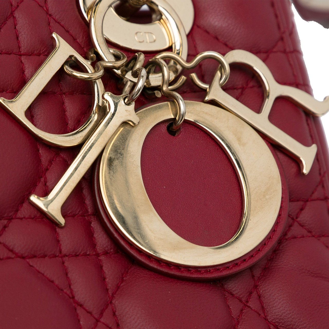 Dior Small Cannage Lucky Badges My Lady Dior Rood