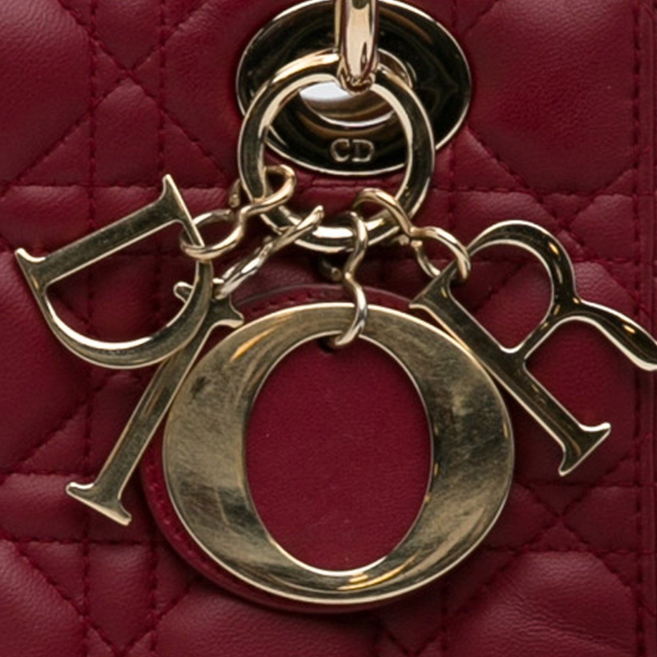 Dior Small Cannage Lucky Badges My Lady Dior Rood