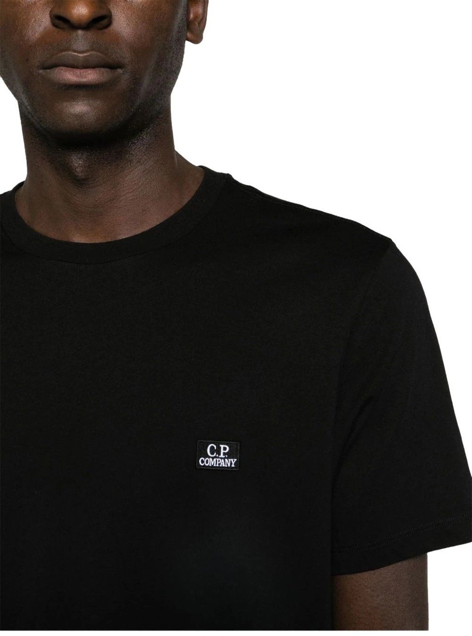 CP Company 30/1 jersey logo t-shirt black Zwart