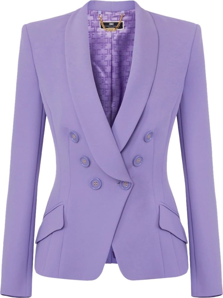 Elisabetta Franchi Crêpe double-breasted blazers paars Paars