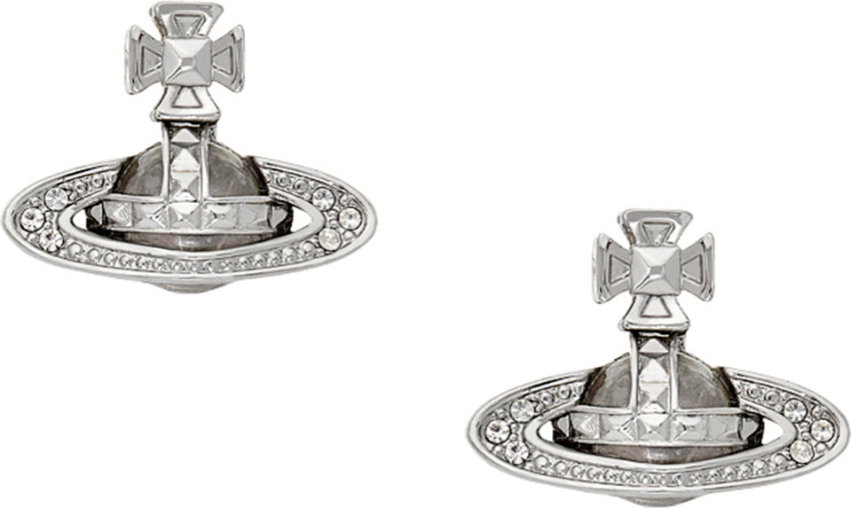Vivienne Westwood Pina Bas Relief Earrings Platinum/crystal Zilver
