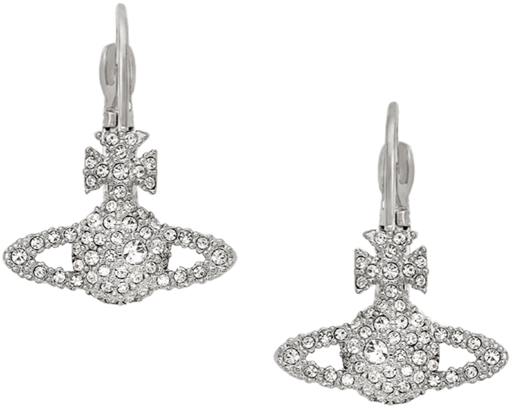 Vivienne Westwood Grace Bas Relief Earrings Platinum Zilver