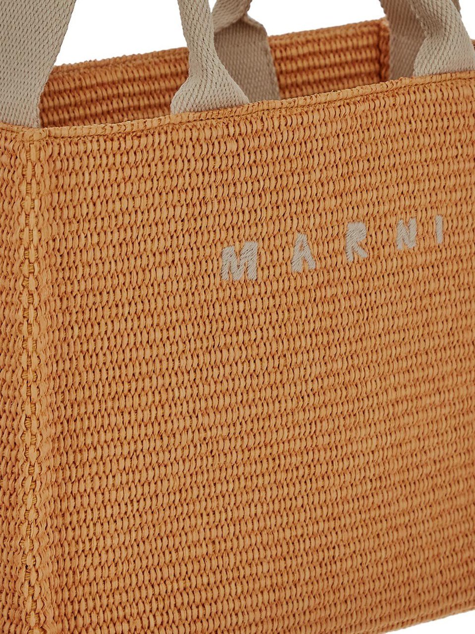Marni Raffia Effect Small Tote Bag Oranje