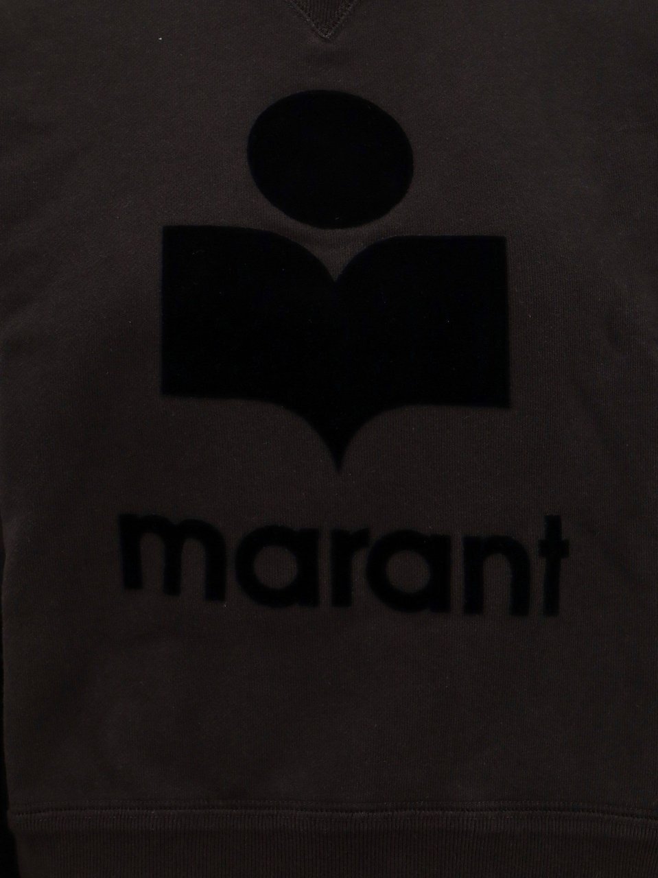 Isabel Marant Organic cotton sweatshirt with flocked logo Zwart