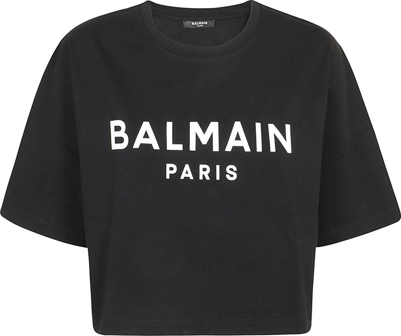Balmain balmain printed cropped tshirt Zwart