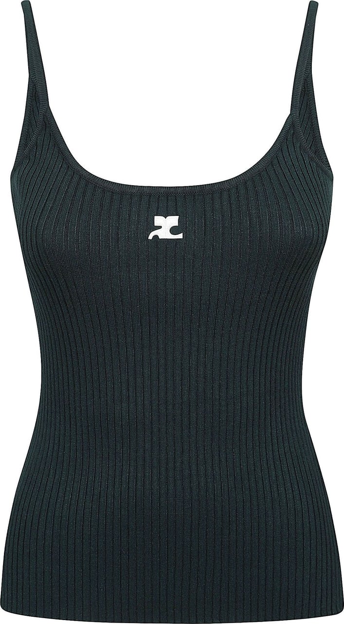 COURREGES reedition knit tank top Groen
