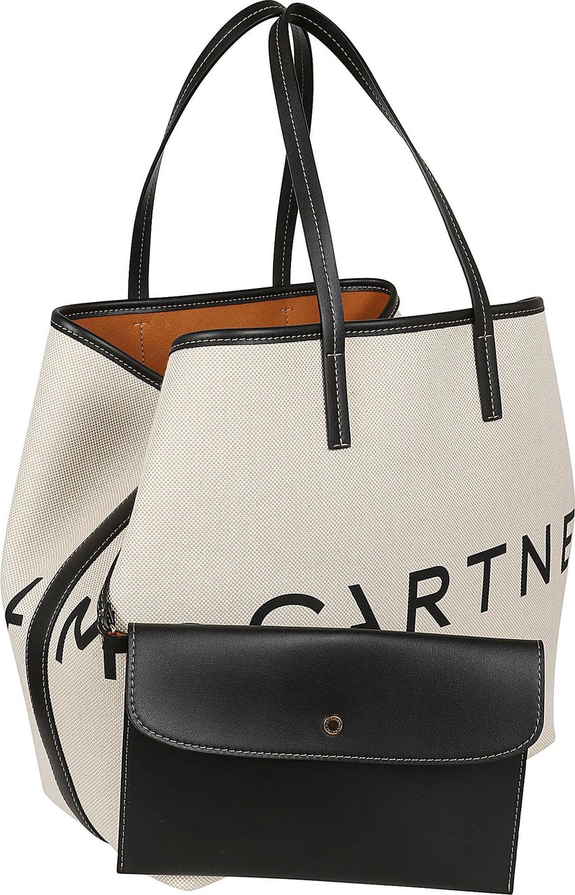 Stella McCartney tote bag eco salt and pepper canvas Wit