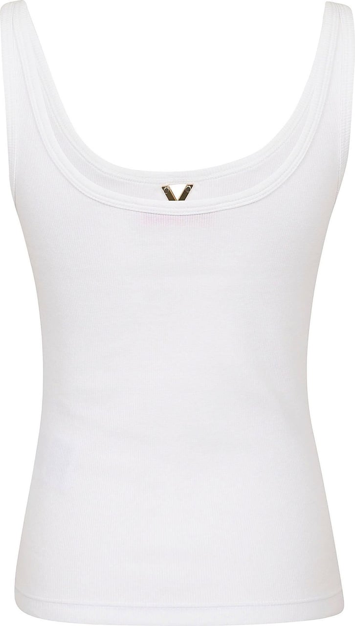 Valentino jersey top ribbed cotton Wit