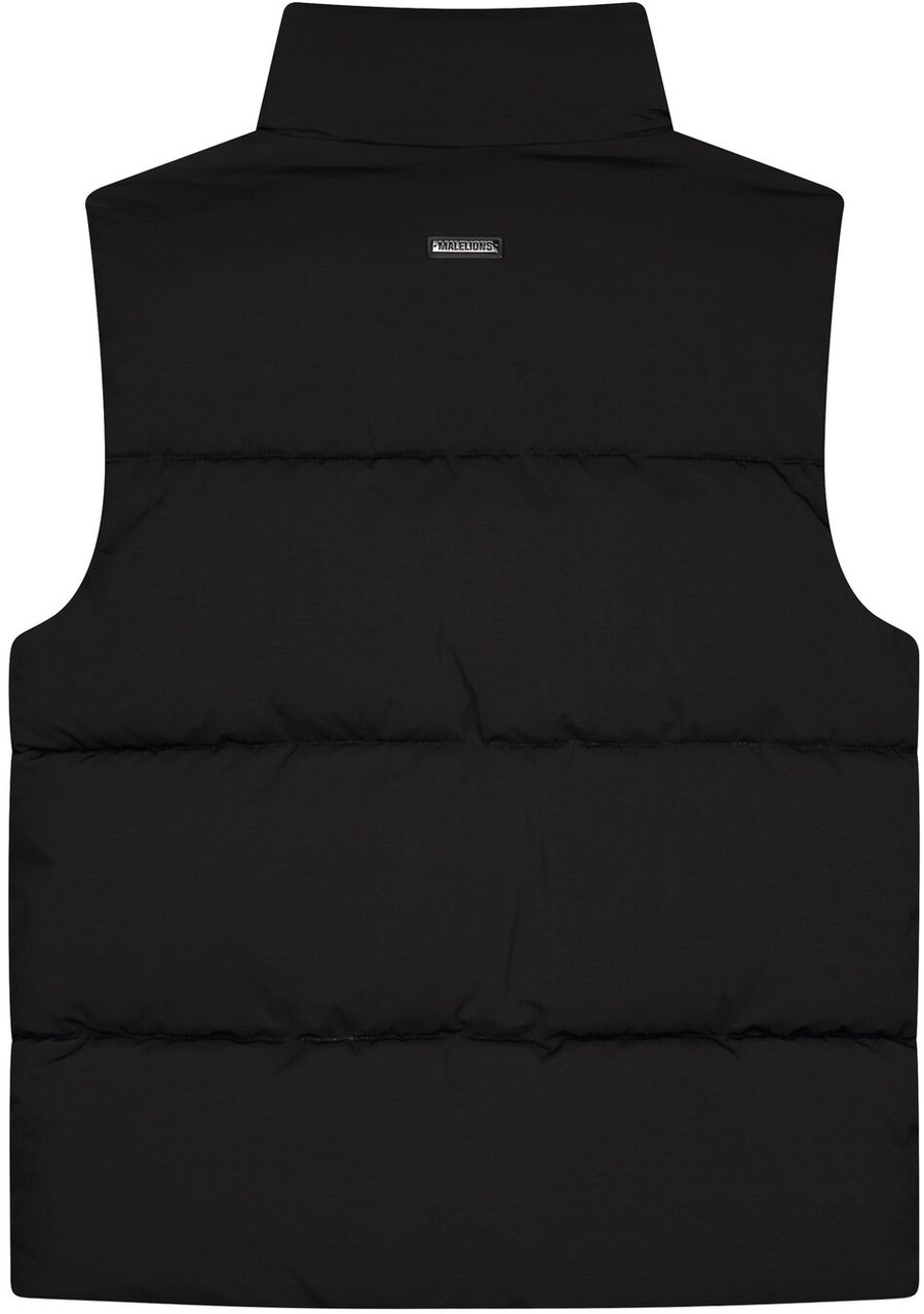 Malelions Men Crinkle Padded Vest Zwart