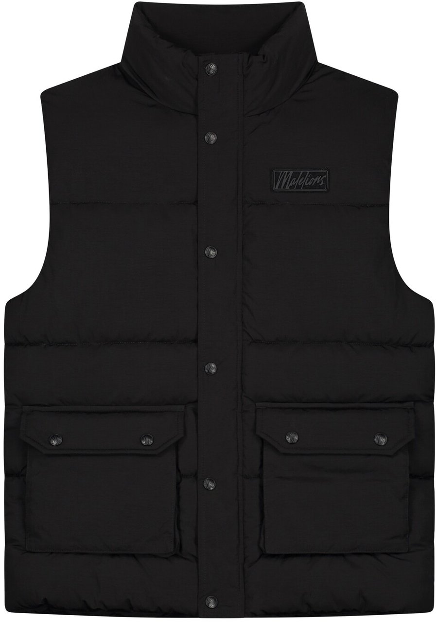 Malelions Men Crinkle Padded Vest Zwart