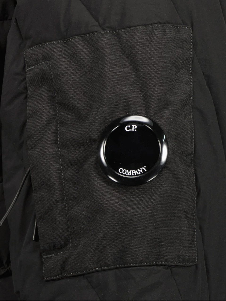 CP Company Lens Logo Monobloque Down Jacket Zwart