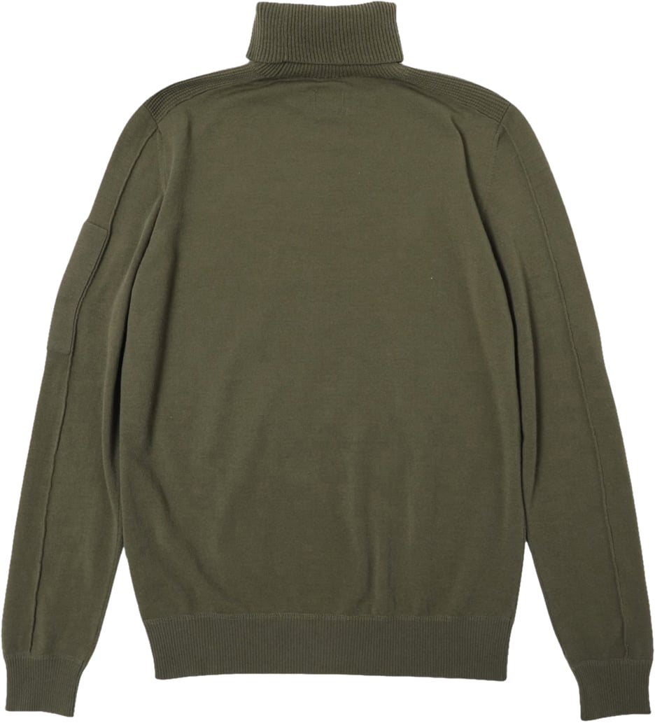CP Company Lens Logo Patch Turtleneck Sweater Grijs