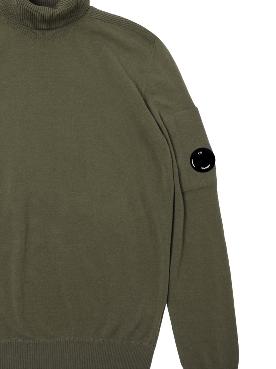 CP Company Lens Logo Patch Turtleneck Sweater Grijs