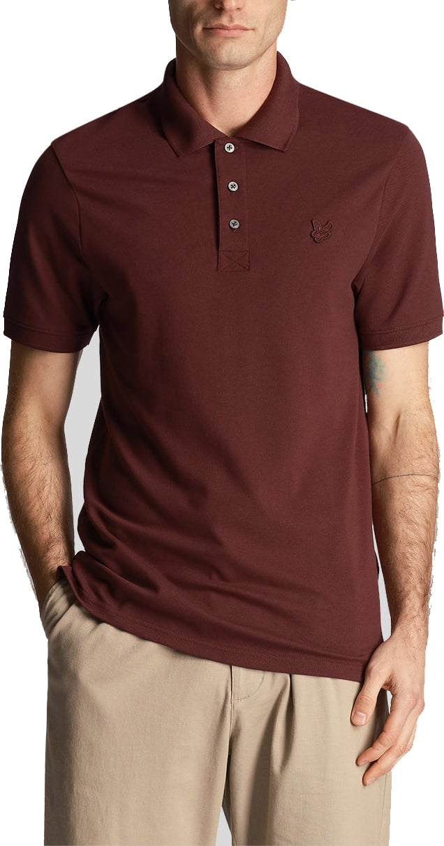 Lyle & Scott Tonal Eagle Polo Burgundy Paars