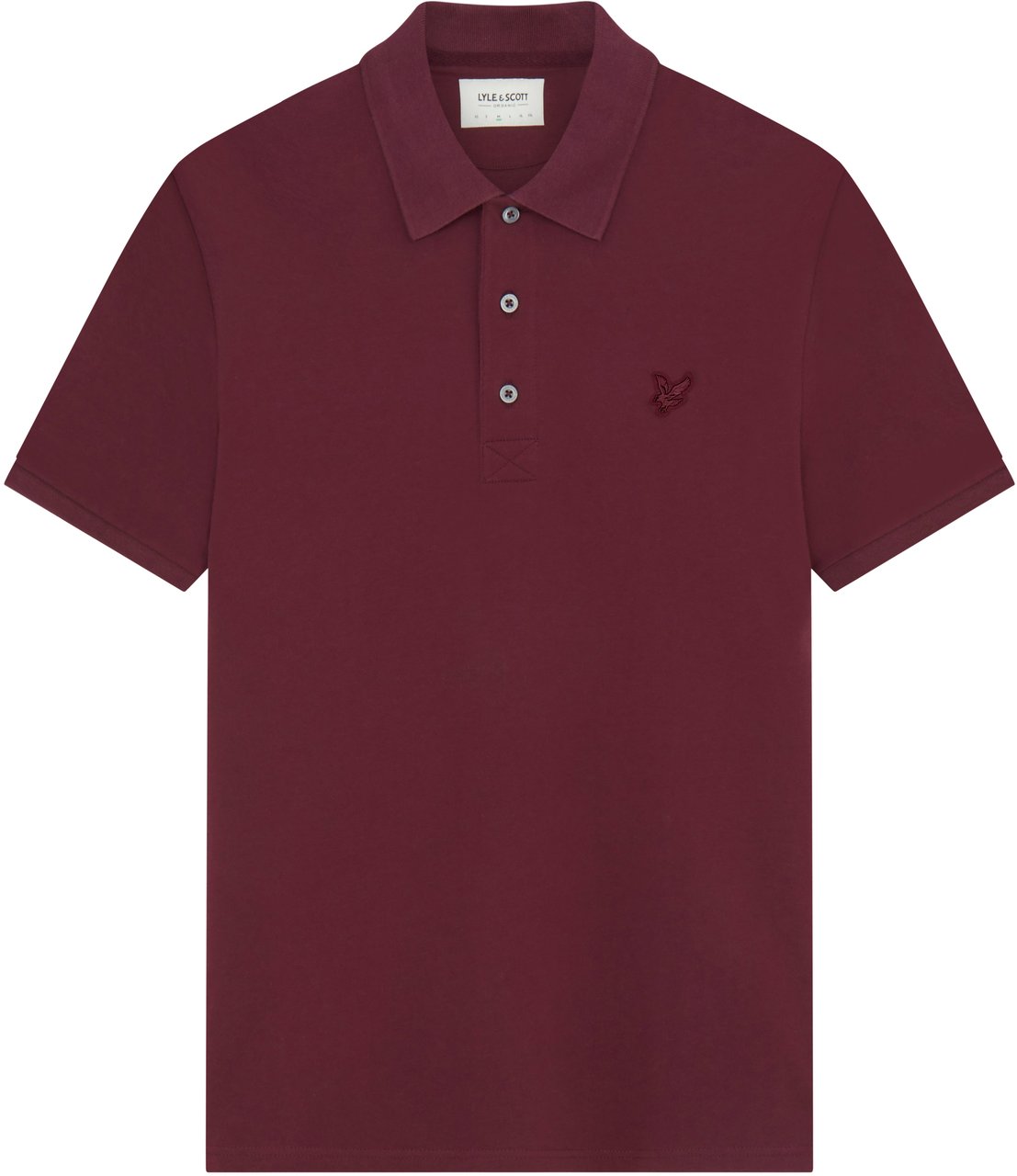 Lyle & Scott Tonal Eagle Polo Burgundy Paars