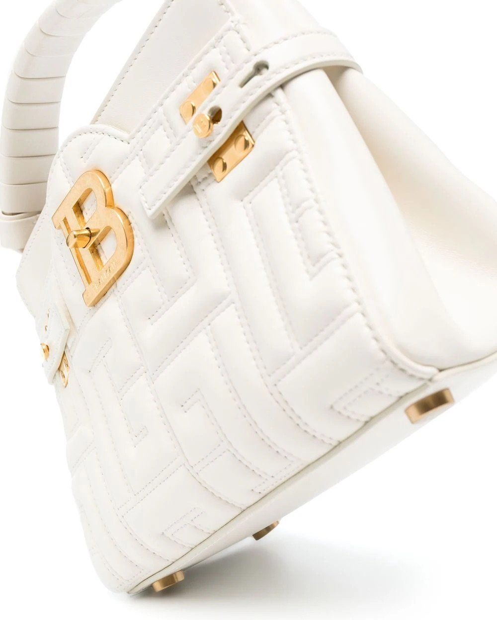 Balmain B-Buzz 22 quilted leather tote bag Wit