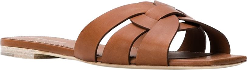 Saint Laurent Sandals Leather Brown Bruin